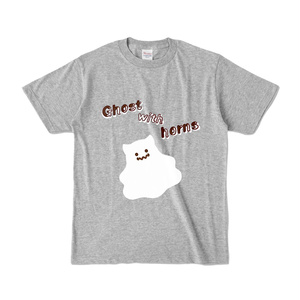 つのゴースト【カラーＴシャツ グレー/チャコール】