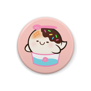 ふわふわマシュマロinアイスカップ【缶バッチ】