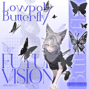 Lowpoly(△32)_Butterfly【うごく蝶々】