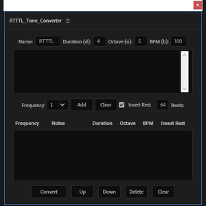 【After Effects スクリプト】 RTTTL Tone Converter