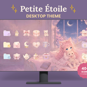 Petite Étoile デスクトップテーマセット｜壁紙12枚・アイコン40種｜Mac・Windows対応