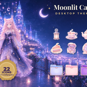 【PC壁紙セット】 Café Desktop Theme｜壁紙12枚・アイコン22種｜Mac・Windows対応
