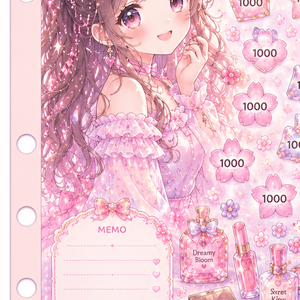 キラキラコスメ♡10,000 yen Saving Challenge｜6穴バインダー用