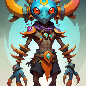 Vibrant Alien Warrior