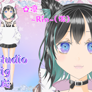 【VTS/FaceRig対応】猫耳フード黒髪メッシュJK 限定1点物
