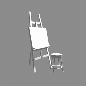 【漫画背景用３D素材】イーゼル