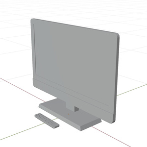 【漫画背景用３D素材】テレビ（リモコン付き）【No.26】