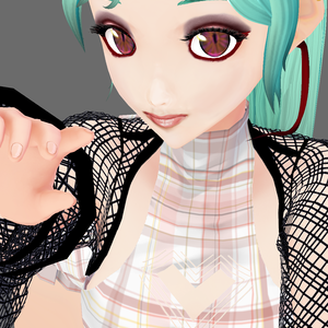 Vroid tartan dress beige two piece
