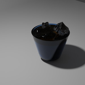 「3Dモデル」アイスコーヒー入りの琉球グラス