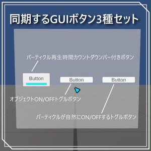【VRChat】同期するGUIボタン3種セット