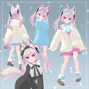 【12アバター対応】衣装3Dモデル『ふわもこスノーガーリー』 缩略图 7