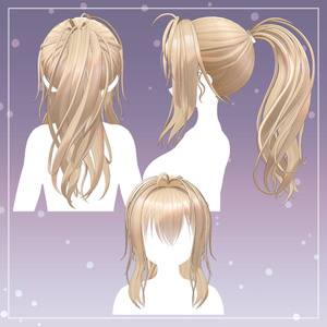 【13アバター対応】髪型3Dモデル『Twisted Ponytail』 缩略图 12
