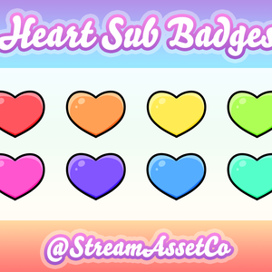 FREE Heart Sub Badges- Bright Version