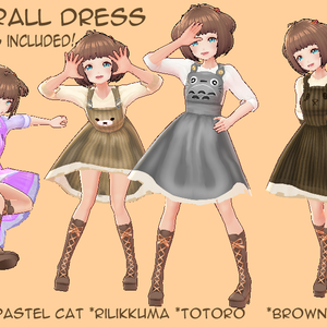 Cute coverall set - Totoro, Rilakkuma,  Cat, Pastel Cat. - BETA VROID
