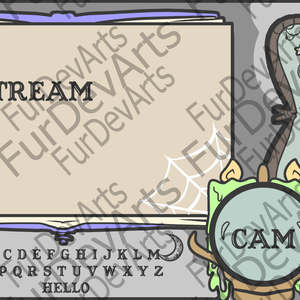 STREAMER OVERLAY (ANIMATED!!) - Cute Ouija/Halloween Goth set