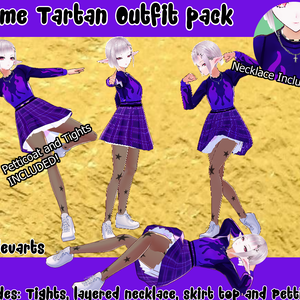 Tartan Flame Outfit! VROID EGIRL/ALTERNATIVE! - BETA VROID