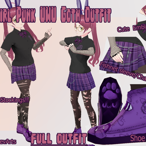 VROID Egirl Punk UWU Goth Outfit alternative! - VROID STABLE