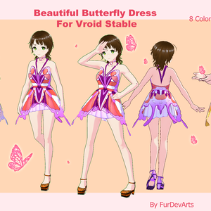 VROID - Beautiful Butterfly Dress - Vroid Stable