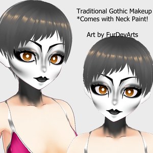 Vroid!! Traditional Goth Makeup // Vroid Beta & Stable