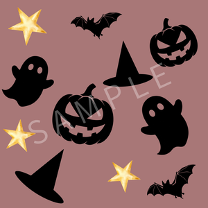 【デジタル素材】ハロウィンHalloweenを彩るペーパー1種2色（3600×3600px）