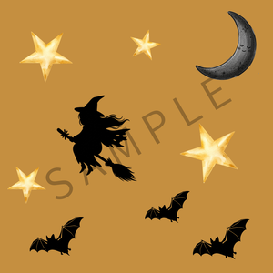 【デジタル素材】ハロウィンHalloweenを彩るペーパー1種2色（3600×3600px）
