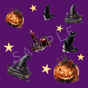 【デジタル素材】大人なハロウィンHalloweenを彩るペーパー（3600×3600px）