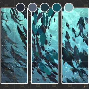 YYR 魚群 CLIP STUDIO [海、海洋、水中、魚、海洋、水生、魚群、動物、海の生き物、魚群、群れ]