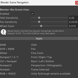 Unityシーンビューの操作をBlenderみたいにするやつ