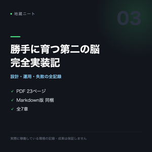 勝手に育つ第二の脳・完全実装記｜Obsidian×Claude Code 実装ドキュメント