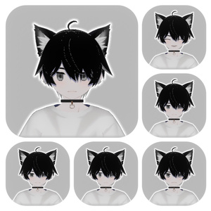 モノクロ狐「白月-シロツキ-」VRChatモデル 缩略图 4