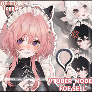 Live2D プレミアム VTuber モデル - 魔性なメイド / DIY / 傾斜した突き出た舌 / VB / アニメーション付きヒップのねじれ