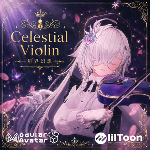 Celestial Violin -Astral Fantasy- [Instrument with Playing Gimmick / For VRChat / 3D Model]