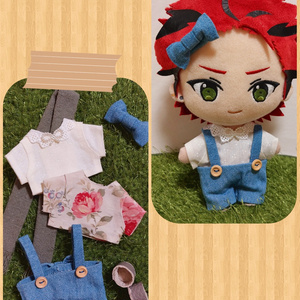 いつぬいサイズ☆白×ピンクフラワー柄♡3点set☆あんスタぬい服