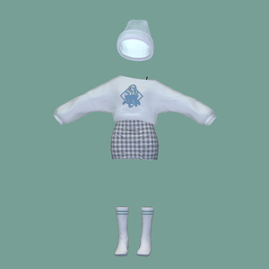【マリシア】OverSize Long Tee＆Tight Mini Skirt 缩略图 3