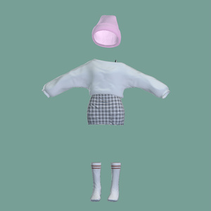 【マリシア】OverSize Long Tee＆Tight Mini Skirt 缩略图 5