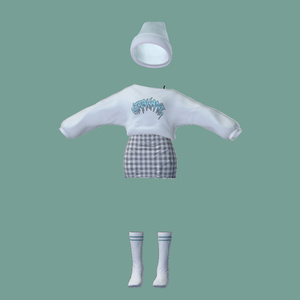 【マリシア】OverSize Long Tee＆Tight Mini Skirt 缩略图 4