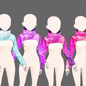 [Vroid Beta Ver] Holo Crop Sweater Pack (Vroid Texture)