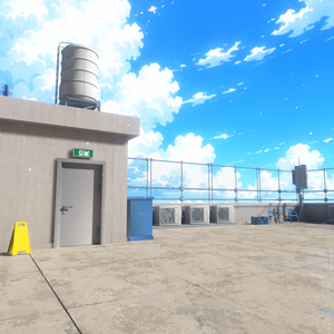 [Warudo・BRP] School Rooftop ｜ 学校の屋上 背景