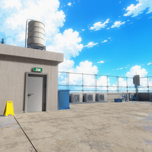 [Warudo・URP] School Rooftop ｜ 学校の屋上 背景