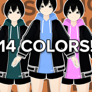 Vroid Hoodie modern urban sport style (14 Variations included)