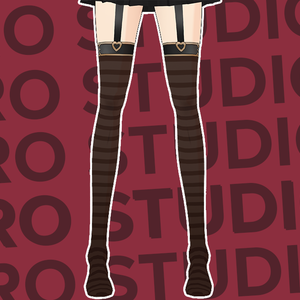 Stockings stripes Vroid socks lolita punk emo dark heart
