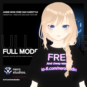 Onee san anime mom auntie typical hairstyle one side braid blonde cute (full model) plus some extra included textures / ヘア 髪型 髪 女の子 