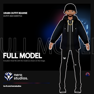 URBAN OUTFIT WITH CHAINS BEANNIE AND BEARD (Vroid file)