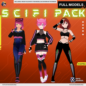 SCIFI GIRL BODYSUIT, CUTE PINK OUTFIT GLOW CAT GIRL, SCIFI BODY SUIT (VROID FILES) / SF 女の子 ボディスーツ かわいい ピンク 服装 猫娘 未来的な