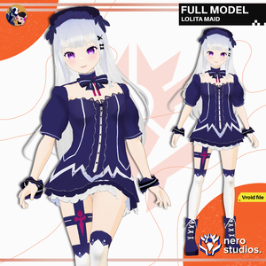 VAMPIRE ELF CUTE LOLITA HAT MAID GOTHIC GIRL (VROID FILE) / ヴァンパイア エルフ ファンタジー ロリータ ロリータ・ファッション ゴシック 女の子 セレスティア ハロウィン衣装