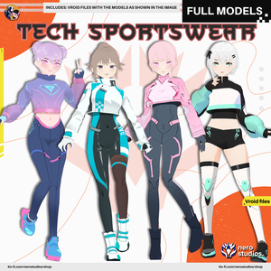 TECH SPORTSWEAR SCIFI OUTFIT CELL SHADED COSTUME SEXY BODYSUIT SPORT GIRL FUTURISTIC CUTE GIRL CYBERPUNK NEO FASHION (VROID FILES) / スポーツウェア SF 服装 セクシー ボディスーツ スポーツ 女の子 未来的な サイバーパンク