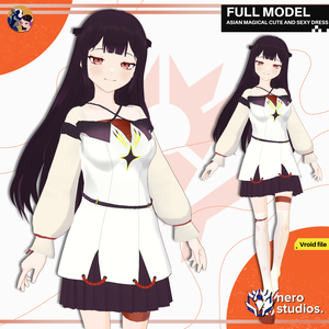 ASIAN MAGICAL CUTE AND SEXY DRESS GIRL OUTFIT ASIAN ORIENTAL ANIME STYLE CEL SHADED HAIRSTYLE PRESET (VROID FILE) / 和風 かわいい ドレス 魔法の 女の子 和服 オリエンタル 3DCG