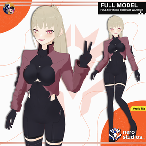 FULL SCIFI SEXY BODYSUIT WARRIOR CYBER PUNK OUTFIT TIGHT FIT PRESET HAIRSTYLE GIRL ARMOR SPACE (VROID FILE) / スポーツウェア SF 服装 セクシー ボディスーツ スポーツ 女の子 未来的な サイバーパンク
