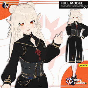 MAGICAL DRESS UNIFORM ACADEMY ELF SEXY CORSET BOOT OUTFIT SET  HAIRSTYLE PRESET (VROID FILE) / 魔法のような エルフ エレガント ファンタジー コルセット ドレス ストッキング 手袋 かわいい セクシー 3Dモデル