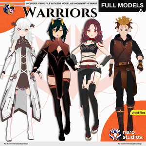 WARRIOR FANTASY SCI FI ORIENTAL OUTFIT FIGHTER CUTE SCIFI GIRL DEMON ELF RPG PRIEST BOSS UNIFORM ARMOR HORNED TATTOO AND MUSCLES (VROID FILES) /  武士 鎧 SF ファンタジー オリエンタル 中世の エルフ 角 入れ墨 筋肉 コスチューム